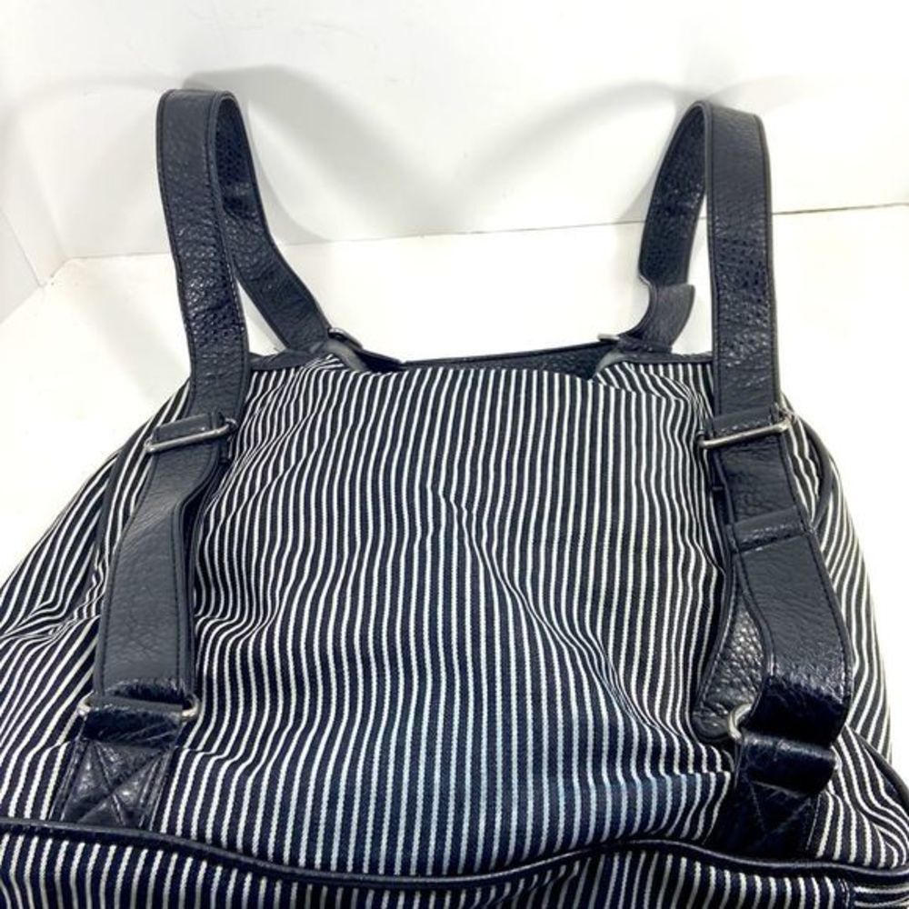Vans womens hobo backpack Black and white fabric with black leather trim - Picture 4 of 16